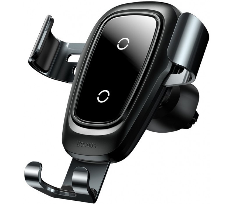 

Автодержатель для телефона с беспроводной зарядкой Baseus Metal Gravity Car Mount Black
