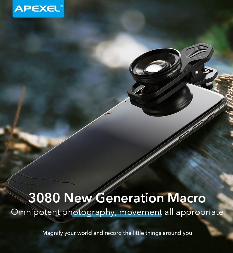 

Макро объектив для телефона APEXEL Macro 30-80 mm (APL-HB3080)