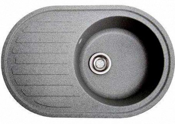 

Кухонна мийка Adamant ELLIPSIS 770х500 мм, з сифоном, 04 сірий