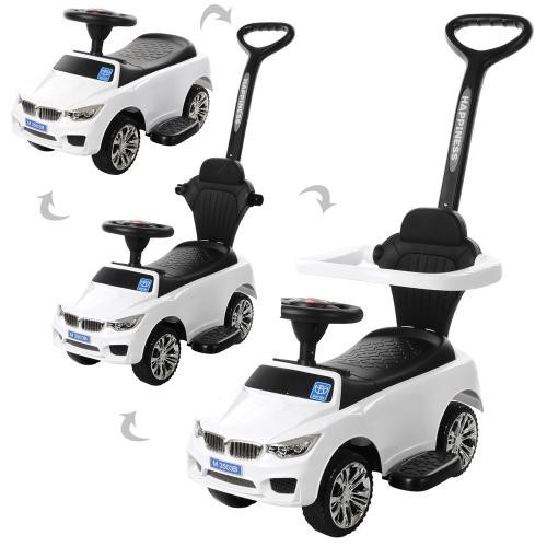 

Каталка-толокар 2в1 BMW Bambi с бампером и родительской ручкой, Белого цвета