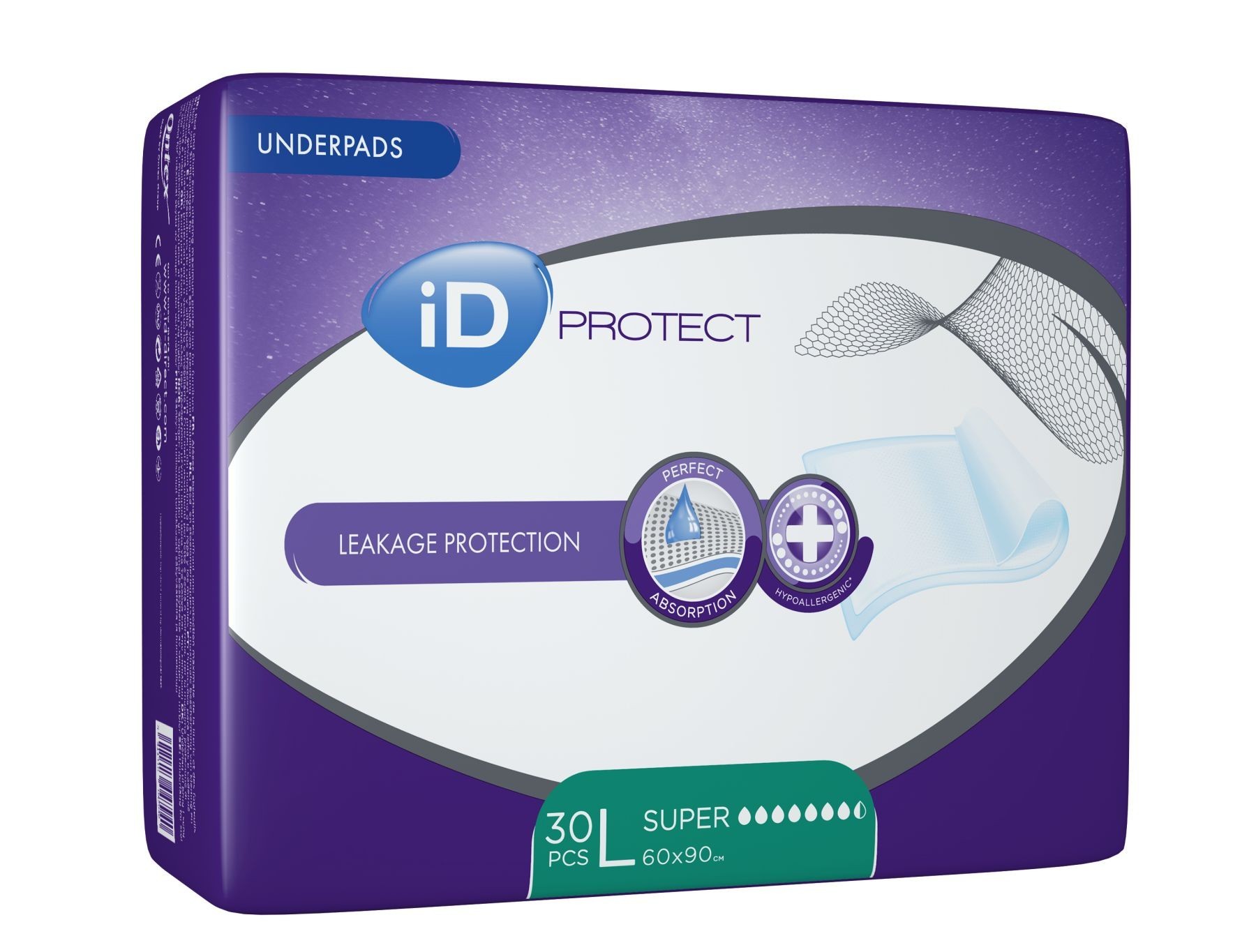 

Пелюшки гігієнічні ID Underpads Protect 60*90 Super (30ш)