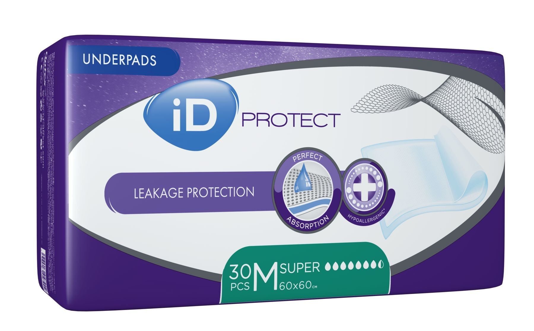 

Пелюшки гігієнічні ID Underpads Protect 60*60 Super (30ш)