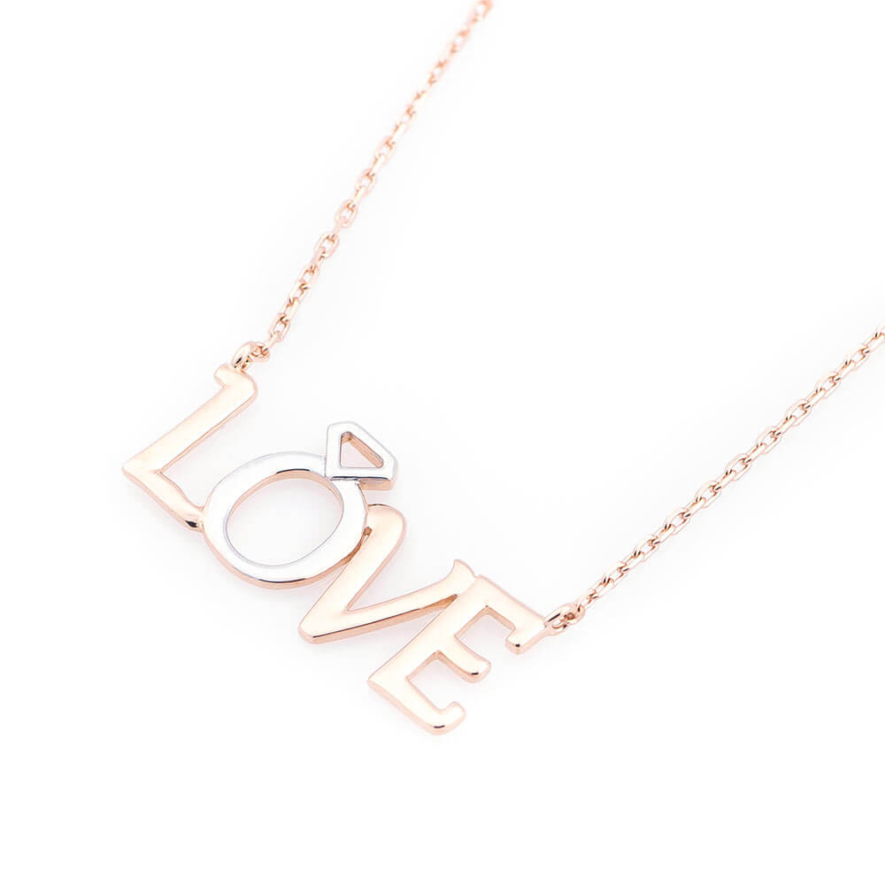 

Золотое колье "Love" кол01034 Оникс