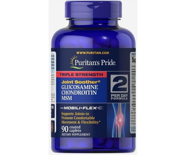 

Глюкозамін і хондроїтин МСМ Triple Strength Glucosamine Chondroitin MSM Puritan's Pride 90 капсул (PP323)