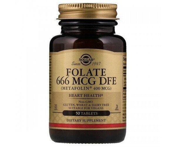 

Вітамін В9 Фолієва кислота Folate As Metafolin Solgar метафолин 400 мкг 50 таблеток (SOL254)
