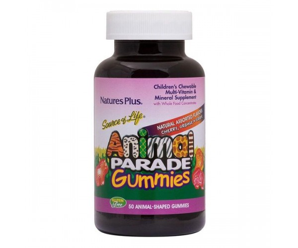 

Вітаміни для дітей Animal Parade Childrens Chewable Multi Natures Plus апельсин вишня виноград 50 тваринок (NP048)