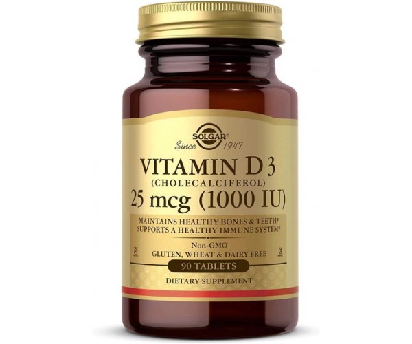 

Вітамін D3 Vitamin D3 Solgar 25 мкг 1000 МО 90 таблеток (SOL333)
