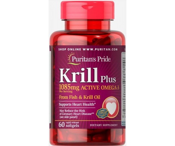 

Олія кріля Krill Plus Puritan's Pride 1085 мг 60 капсул(PP375)
