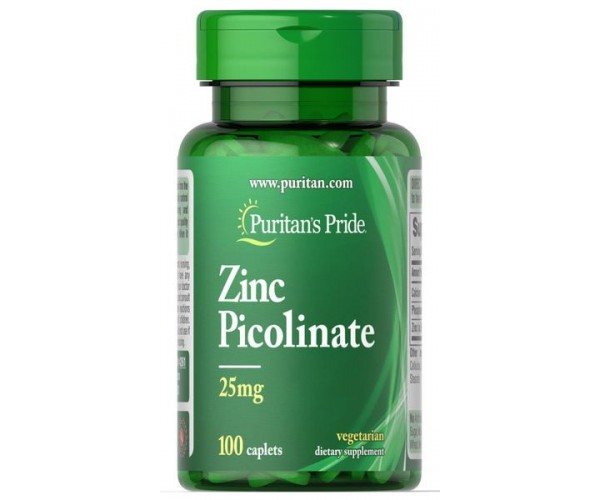 

Цинк піколінат Zinc Picolinate Puritan's Pride 25 мг 100 каплет (PP289)