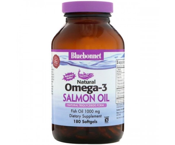 

Натуральна Омега-3 з лососевою жиру Omega-3 Salmon Oil Bluebonnet Nutrition 180 капсул (BB094)