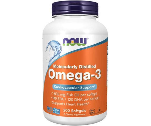 

Риб'ячий жир Omega 3 180 EPA/120 DHA Now Foods 200 капсул (NF520)