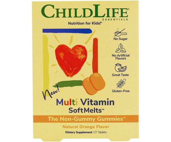 

Вітаміни для дітей Multi Vitamin SoftMelts ChildLife апельсин 27 таблеток (CL014)