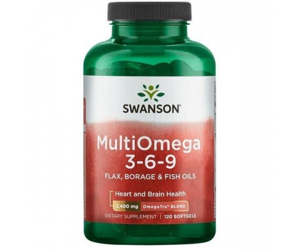 

Омега 3-6-9 MultiOmega 3-6-9 Swanson олія льону бораго і риби 2400 мг 120 капсул (SW045)