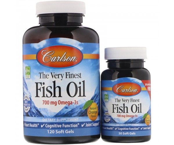 

Риб'ячий жир The Very Finest Fish Oil Carlson Labs лимон 120+30 капсул (CAR088)