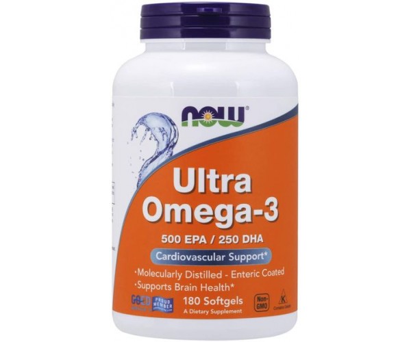 

Супер омега 3 Ultra Omega-3 Now Foods 500 EPA/250 DHA 180 капсул (NF519)