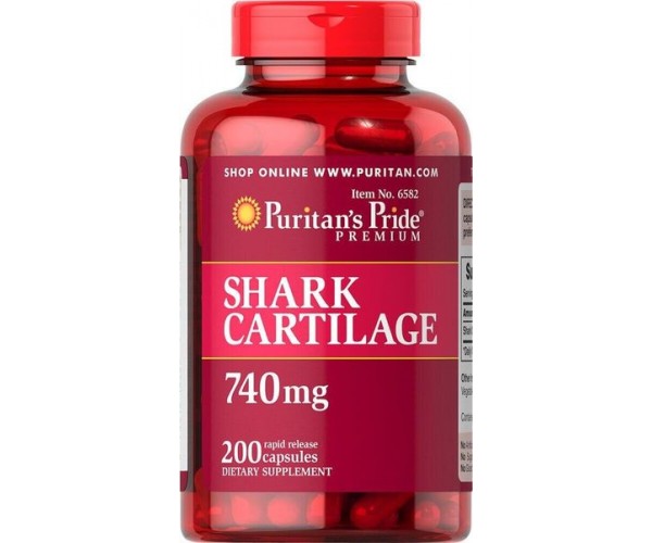 

Акулячий хрящ Shark Cartilage Puritan's Pride 740 мг 200 капсул (PP011)