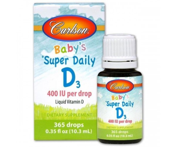 

Вітамін D3 для немовлят Baby's Super Daily D3 Carlson Labs 400 МО 10.3 мл (CAR024)