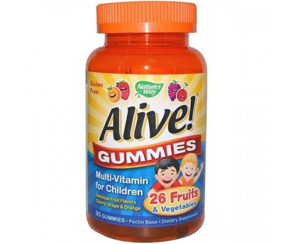 

Мультивітаміни для дітей Alive! Multi-Vitamin Nature's Way вишня виноград і апельсин 90 цукерок (NW059)