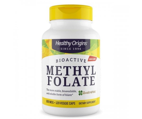 

Вітамін В9 Метилфолат Methyl Folate Healthy Origins 800 мкг 120 капсул (HO098)