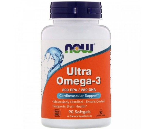 

Риб'ячий жир Омега 3 Ultra Omega 500 EPA / 250 DHA Now Foods 90 капсул (NF815)