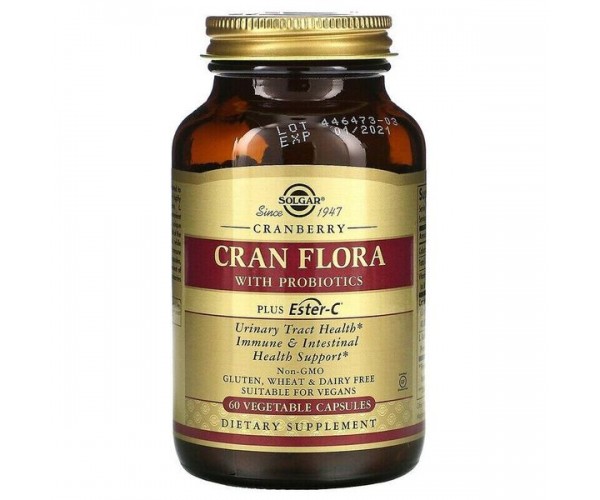 

Журавлина с пробиотиками Cran Flora with Probiotics Solgar 60 капсул (SOL311)