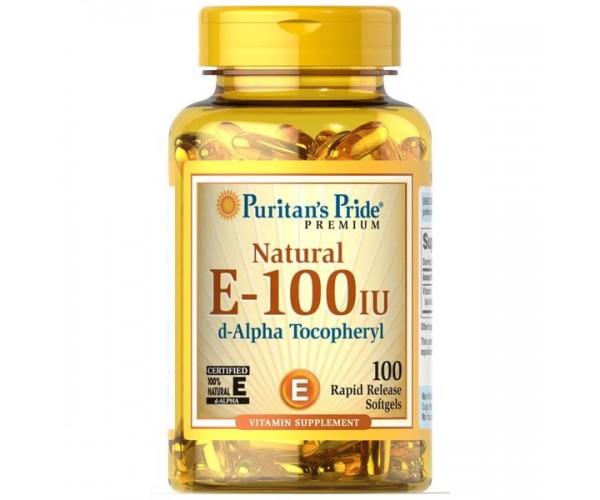 

Вітамін Е-100 Vitamin E-100 Puritan's Pride 100 МЕ 100 капсул (PP314)