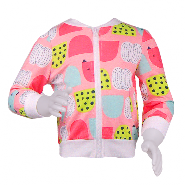 

Яркий бомбер для девочки 6 лет (116 см) O 10272-pink светло розовый цвет