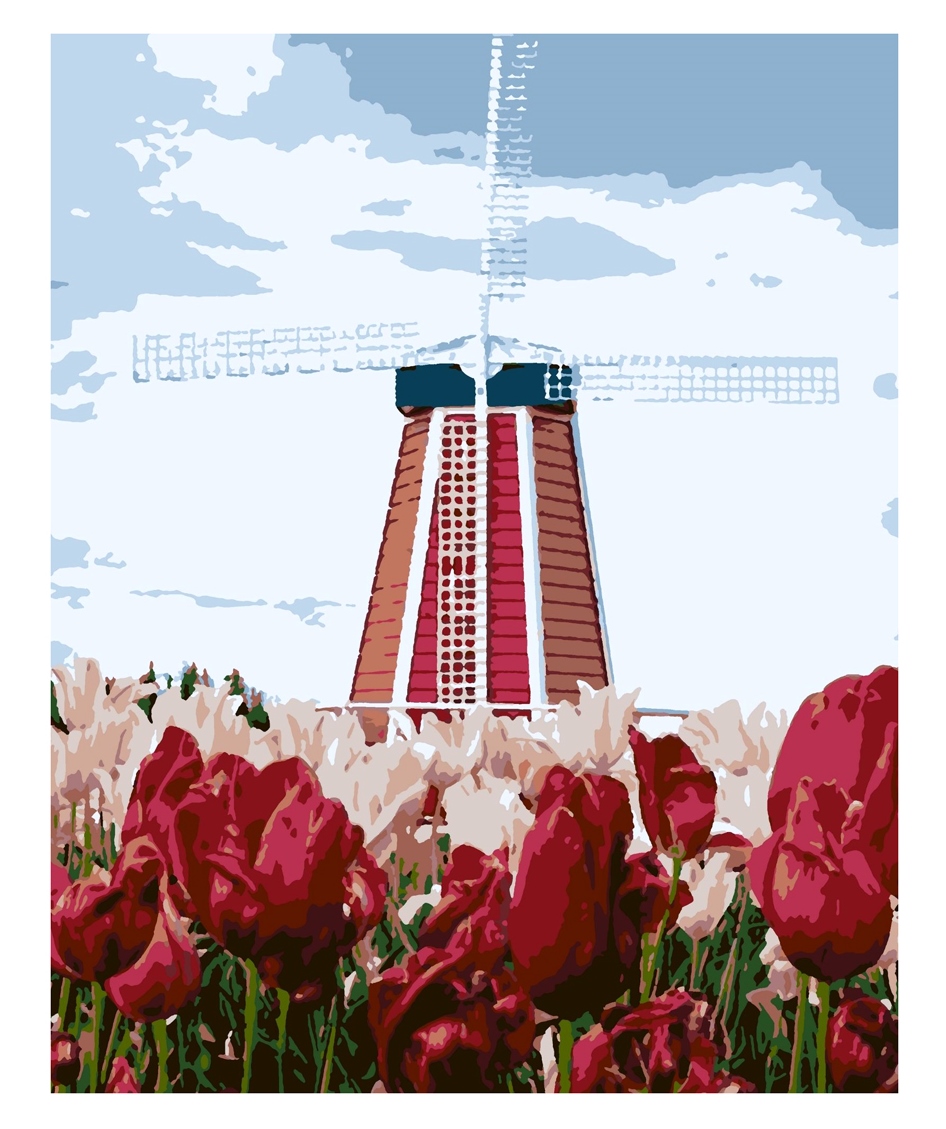 

Картина для рисования по номерам Qiwi Art Голландские тюльпаны 40х50 см (QA61)