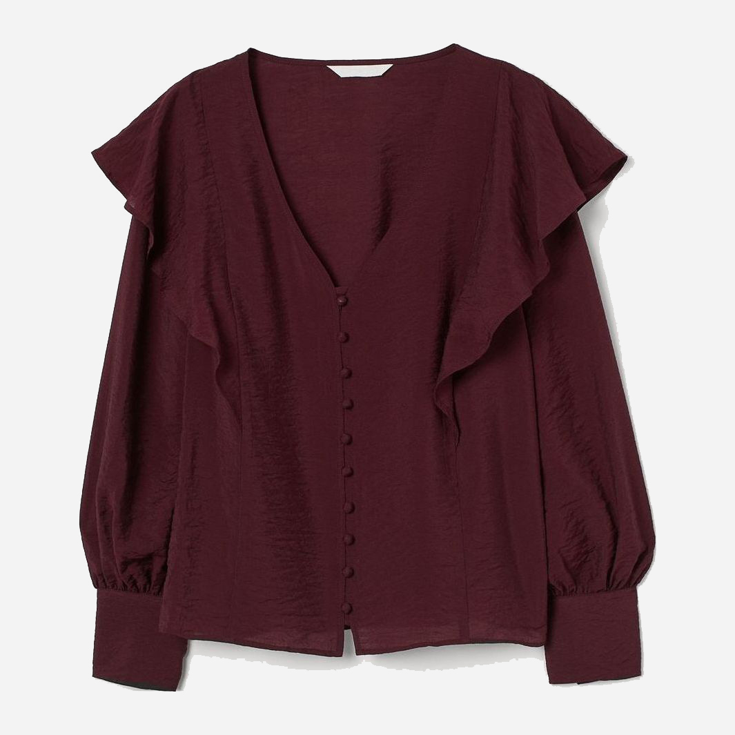 

Блузка H&M 0923755 S Бордовая