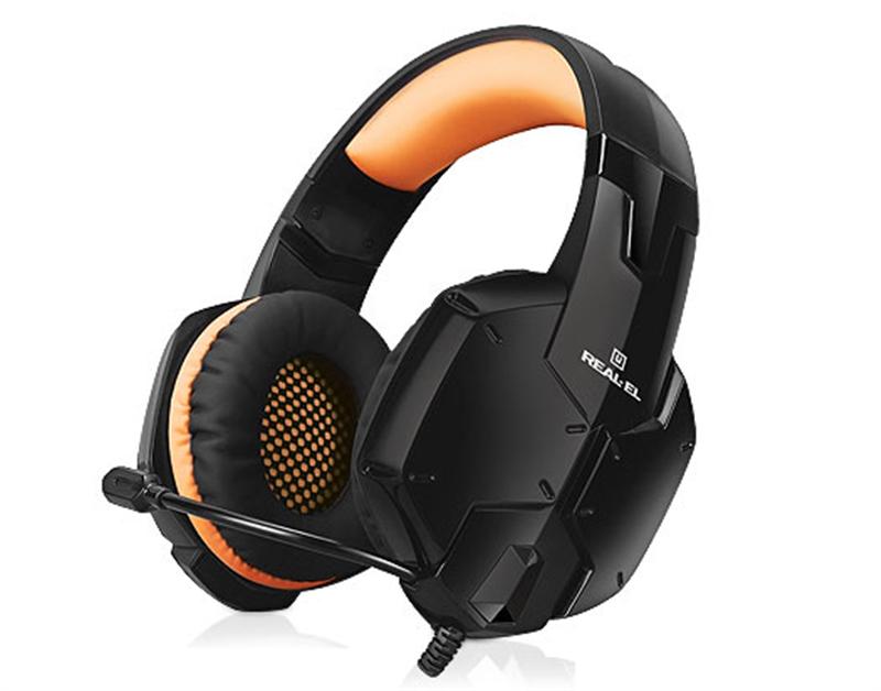 

Наушники гарнитура накладные REAL-EL GDX-7700 Black/Orange