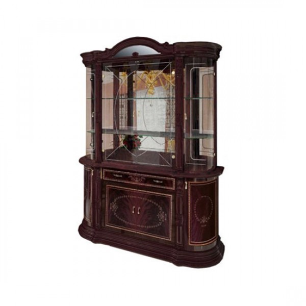 

Витрина сервант в гостиную из ДСП и МДФ Чикаго 4Д CH-14-PR MiroMark перо рубино