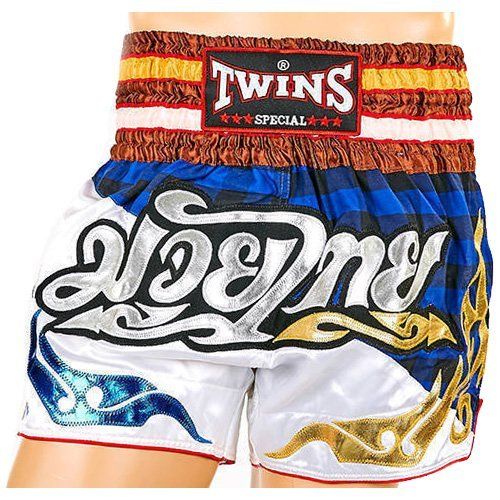 

Шорты для тайского бокса NTBS-002 Twins XL Бело-синий (37426037)