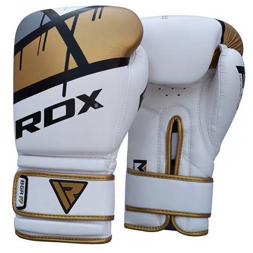 

Боксерские перчатки RDX Rex Leather RDX Inc 14oz Бело-золотой (37260020)