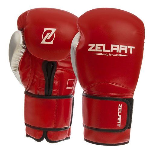 

Перчатки боксерские BO-1384 Zelart 12oz Красно-серебряный (37363056)