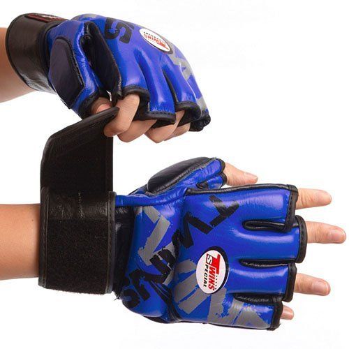 

Перчатки для смешанных единоборств MMA TW-001 Twins XL Синий (37426103)