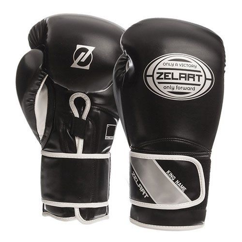 

Перчатки боксерские BO-1361 Zelart 14oz Черно-серебряный (37363054)