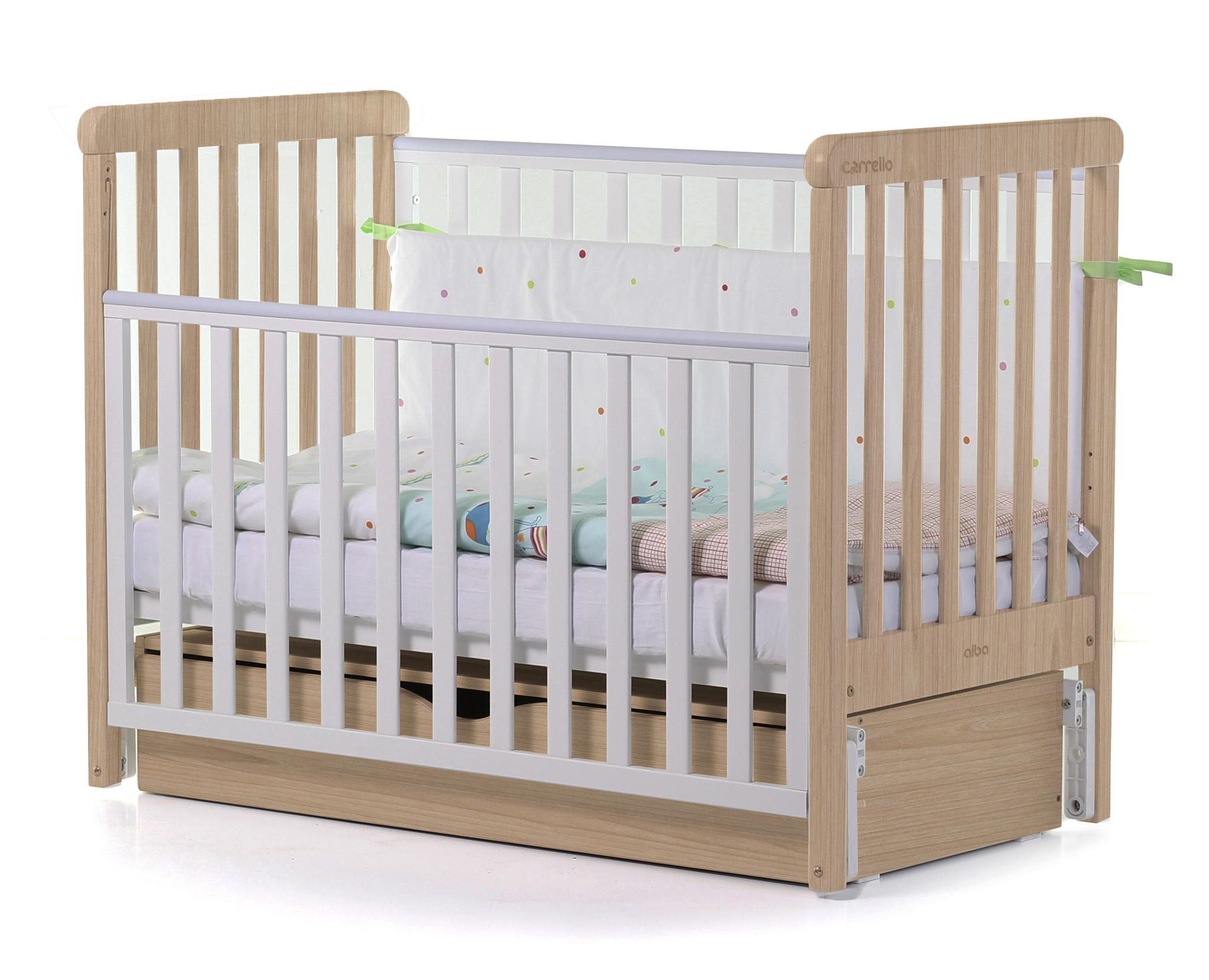 

Детская кроватка Carrello Alba маятник с ящиком Буковый (Alba)