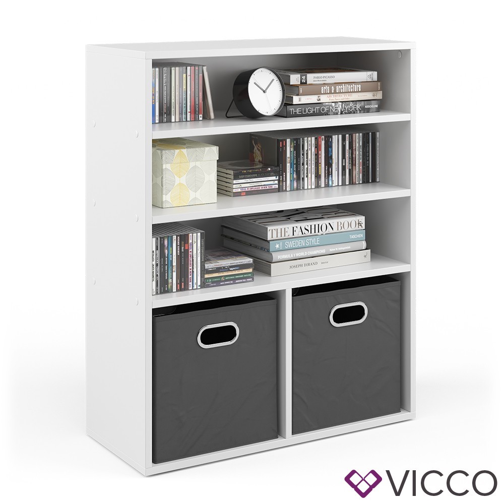 

Книжный шкаф с ящиками, Vicco, белый