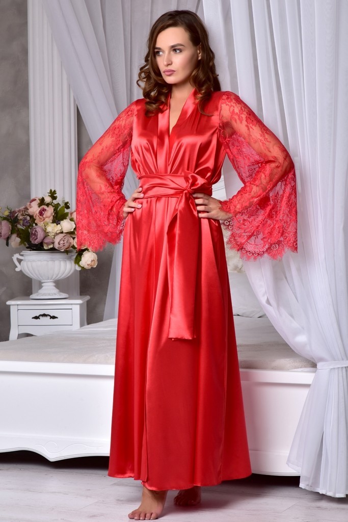 

Атласный халат SweetLove Одри L Красный 1291