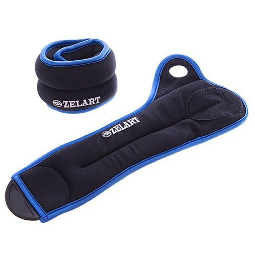 

Утяжелители-манжеты для рук FI-4245 Zelart 0,5кг пара Черно-синий (56363105)