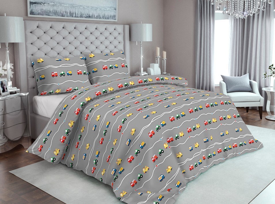 

Постельное белье с автомобилями "Автострада" CottonTwill 1.5-спальное 150х220 см Турецкий Ранфорс (ДР052-3)