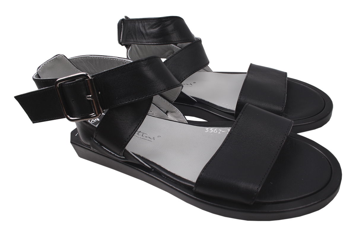 

Босоніжки на низькому ходу жіночі Sattini натуральна шкіра, колір чорний 112-20LBC 39