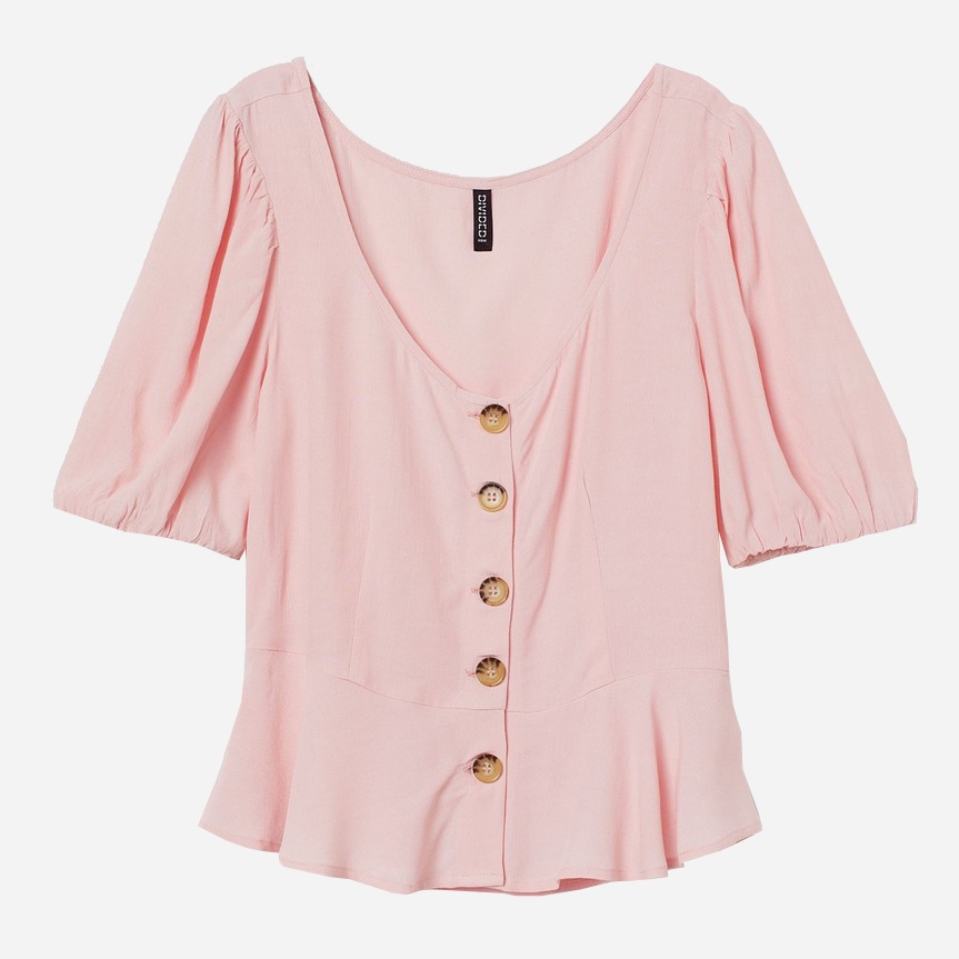 

Блузка H&M 0877037_5 пугов  Розовая, Блузка H&M 0877037_5 пугов 42 Розовая