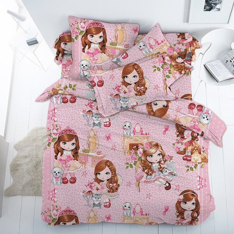 

Детское постельное белье Куклы CottonTwill 1-спальное 150х220 см Бязь (ДБР002-2)