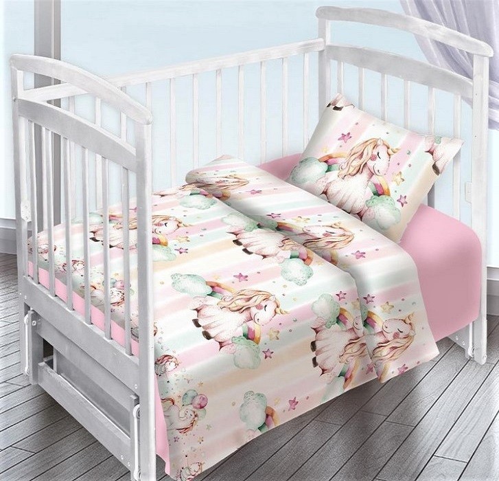 

Детское постельное белье в кроватку "Единорожка" CottonTwill 100х150 см Поплин Сиреневый (ДПР015-1)
