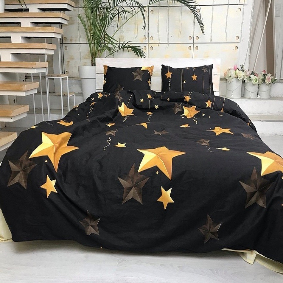 

Комплект постельного белья "Кассиопея" звезды золотые CottonTwill Сатин Premium 220х240 см Евро (SP061-5)