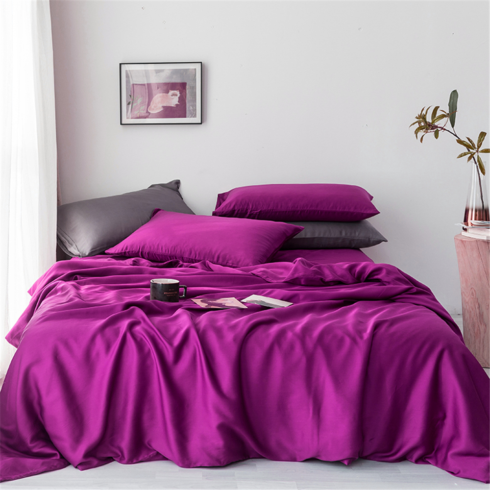 

Комплект постельного белья из Ранфорса CottonTwill Евро 200х240 см Сливовый (ТR015-5)