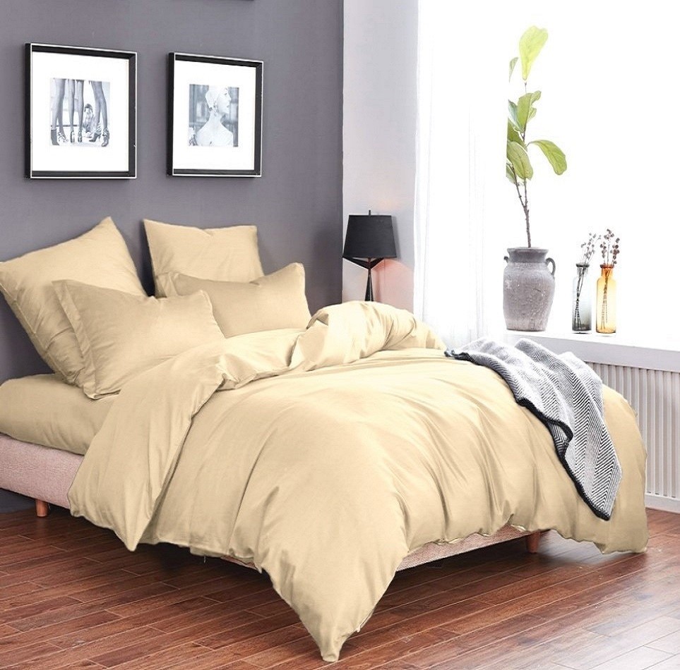 

Комплект постельного белья из Сатина Solid Colors CottonTwill 1-спальный 150х220 см Светло-бежевый (К025-2)
