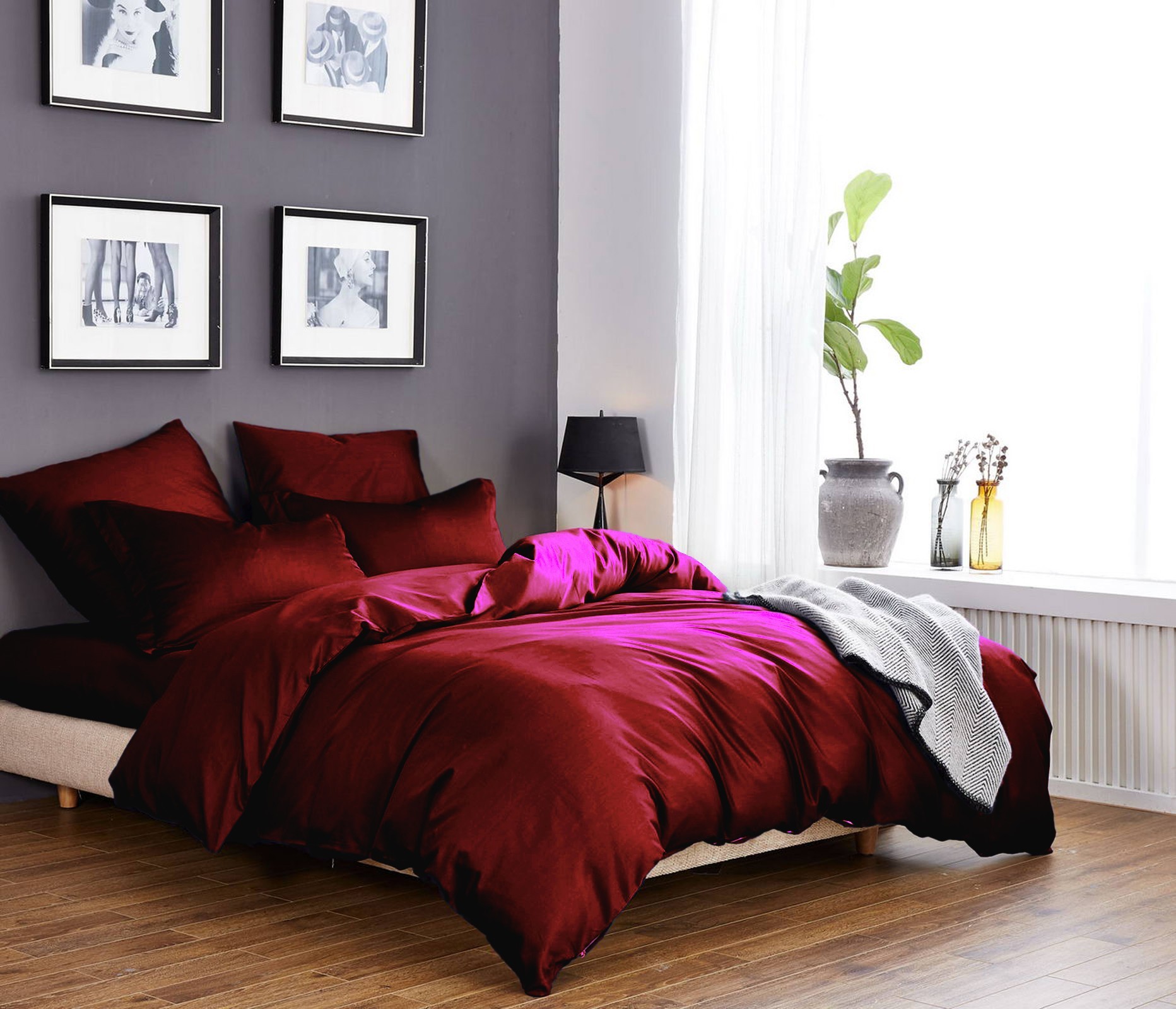 

Комплект постельного белья CottonTwill 1-спальный 150х220 см Сатин Solid Colors Винный (К005-2)