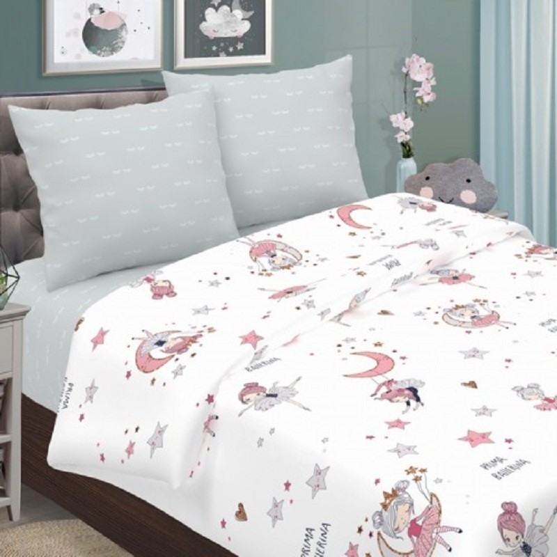 

Комплект детского постельного белья Балеринки CottonTwill 1-спальный 150х220 см Поплин (ДПР047-2)